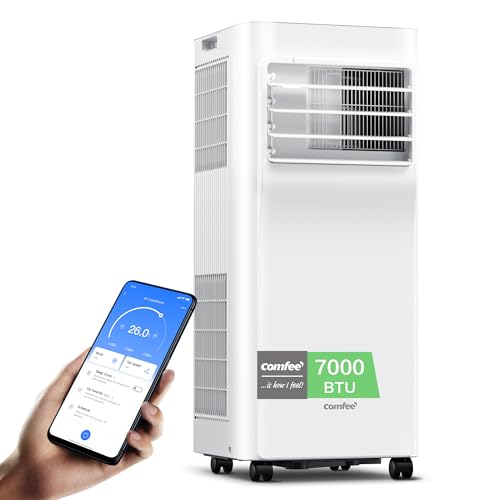 Comfee Mobiles Klimagerät Breezy Cool Pro 2.0,7000 BTU 2,0kW, Kühlen&Ventilieren&Entfeuchten,APP-Steuerung,Raumgröße bis 68m³(25㎡)，Mobile Klimaanlage mit Abluftschlauch,